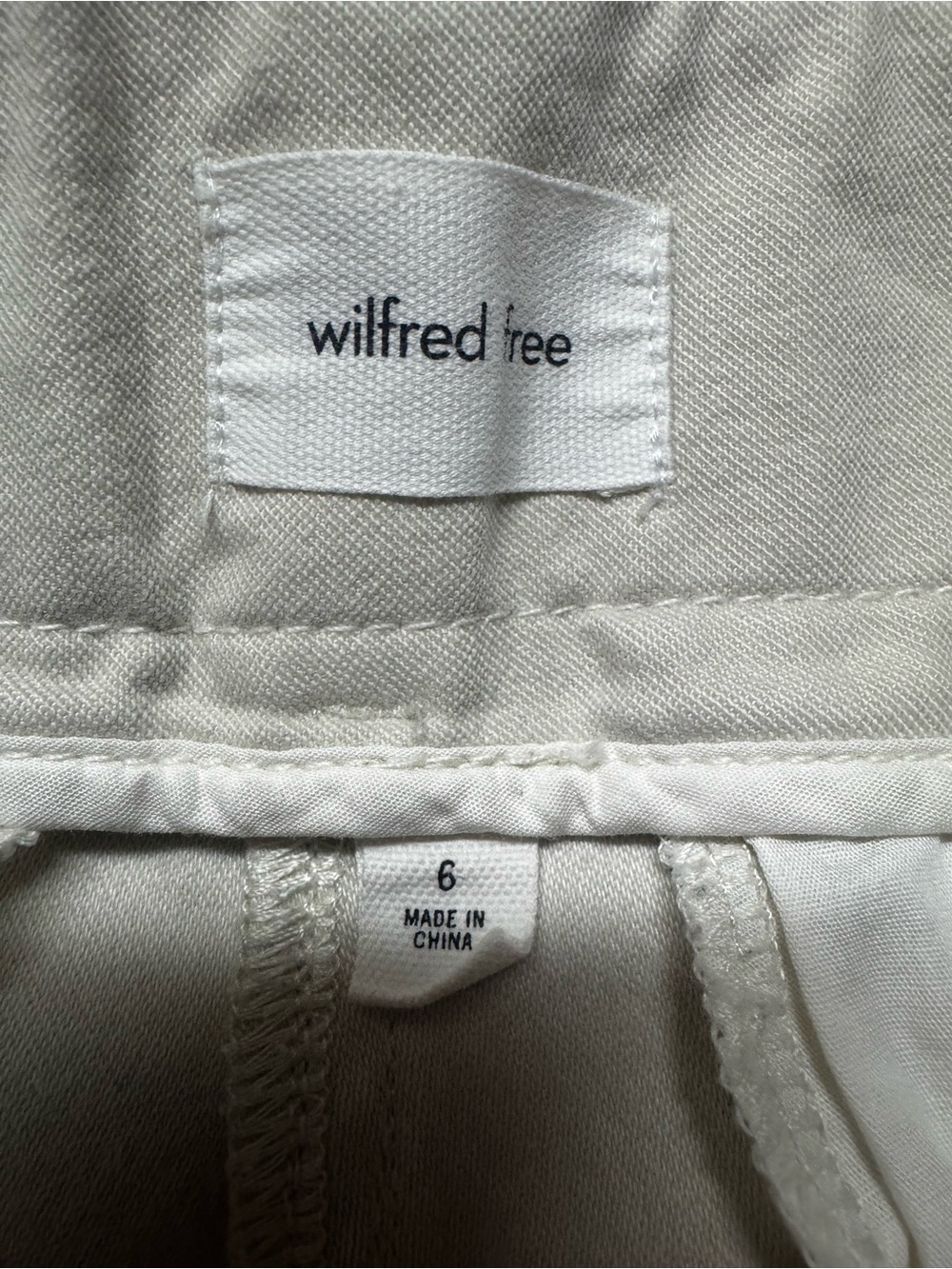 Aritzia Wilfred Free Wide Leg High Rise Trouser Pants Beige Size 6 - Picture 3 of 7